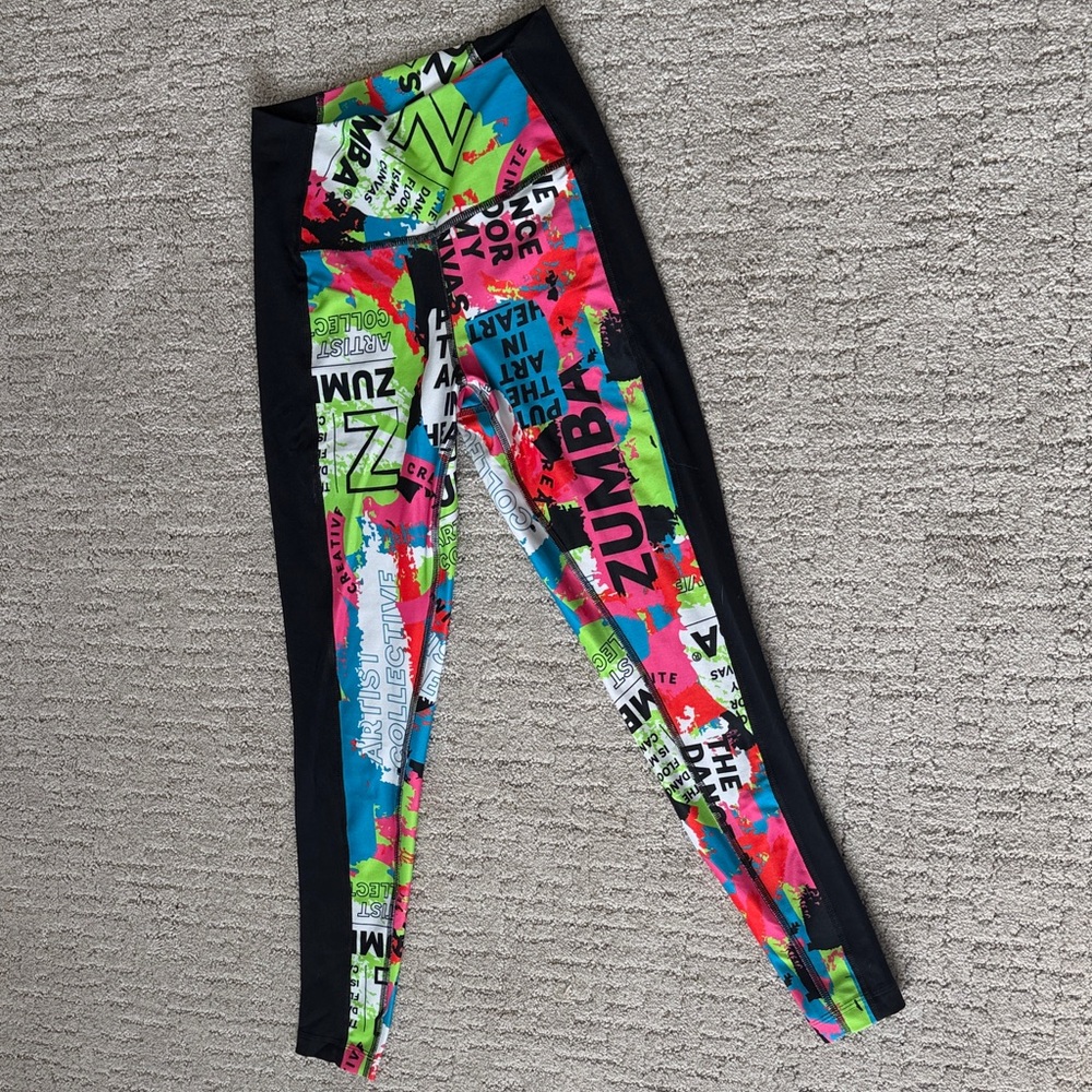 Zumba Fitness dance floor is my canvas high waisted leggings